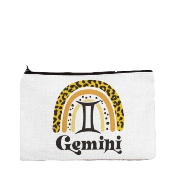 Gemini Zodiac Sign Custom Makeup Bag - Picture 1 of 1